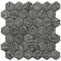 Black Fullbody Glass SPA Hexagon Mosaic Tile